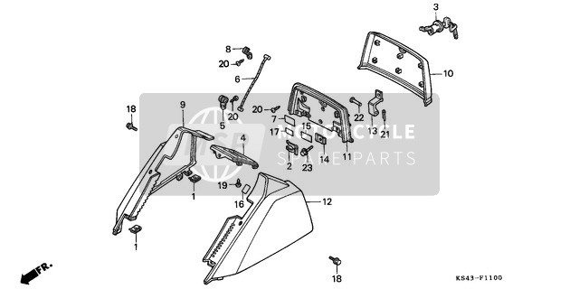 Honda CN250 1990 Gepäckraumabdeckung für ein 1990 Honda CN250